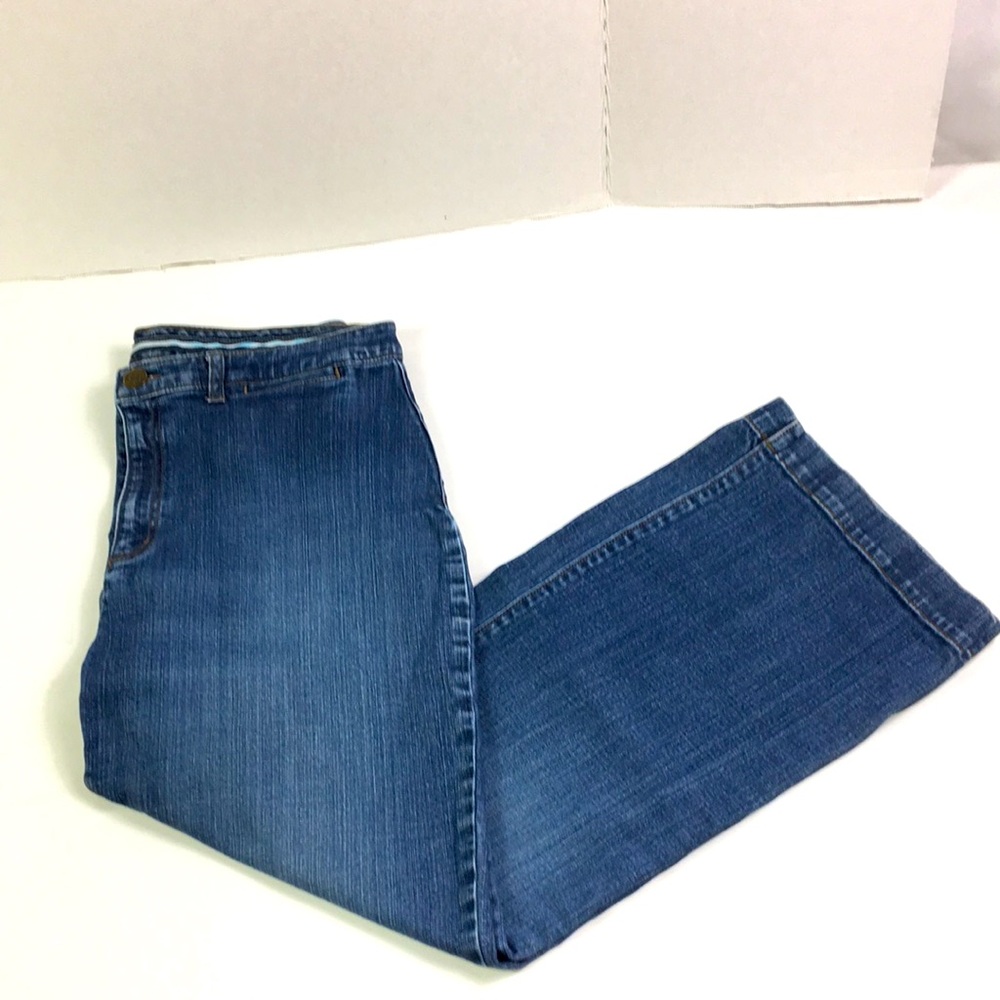 Jeans Lands‎ End Curvy Fit Classic Waist Mom Full Leg Womens Denim Size 16